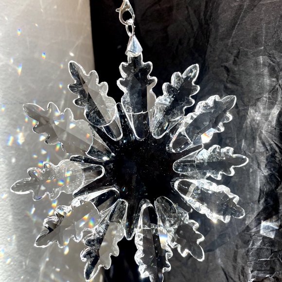 Crystal Snowflake Sun Catcher Christmas Tree Decor Czech Bohemia Crystal Gift - Picture 2 of 5